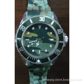 New Arrival Army Military Soft Silicone Fashion Sport Camouflag Watch